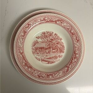 Vintage Memory Lane Ironstone Plate and Dish